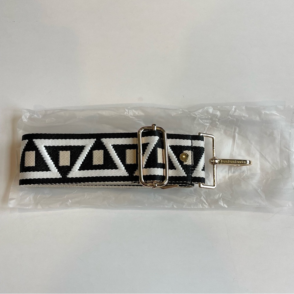 Pom Pom London Black and White Geometric Bag Strap